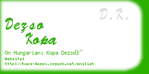 dezso kopa business card